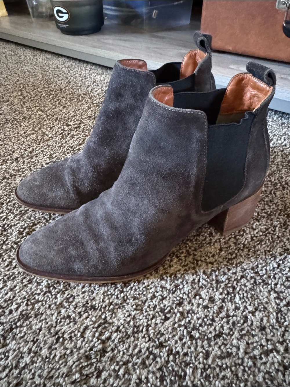 Everlane Suede Chelsea Ankle Boots - Gray